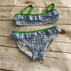 Jacadi blue gingham swimsuit 8y guc minimal pilling